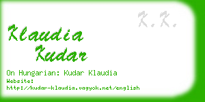 klaudia kudar business card